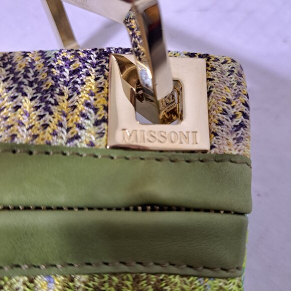 Missoni Women's Green Multi Leather Trim Small Coin Purse - Picture 6 of 9